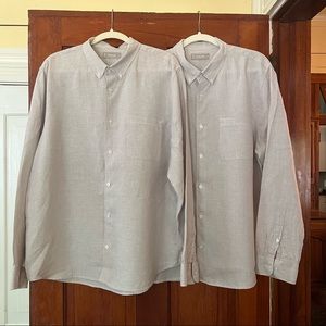 Everlane Men’s linen button-up tops, XL, 2 available